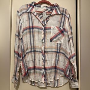 NWT Maurice’s plaid button up top